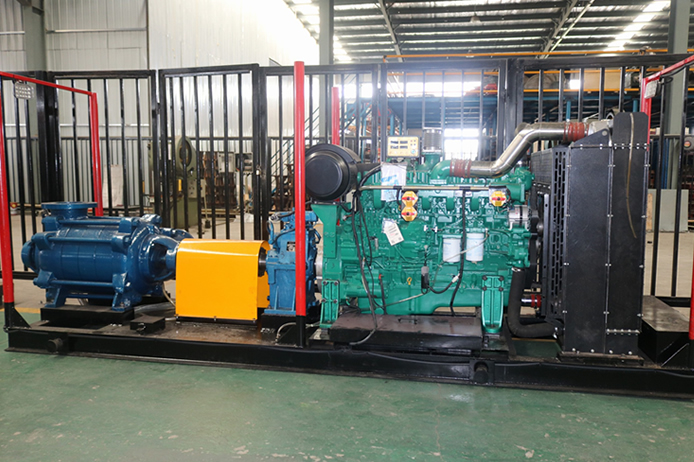 The large diesel engine horizontal multi-stage centrifugal pump ran normally in the test center and passed the pressurized water supply inspection!